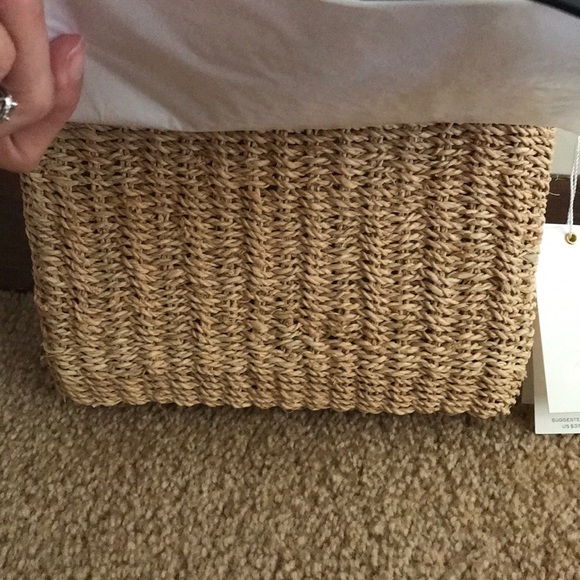 NWT Tory Burch Miller Straw Crossbody Midnight - Picture 2 of 8